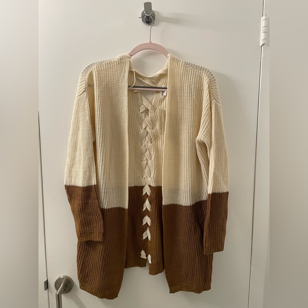 MINE Small Two Tone cardigan sweater - NWT
